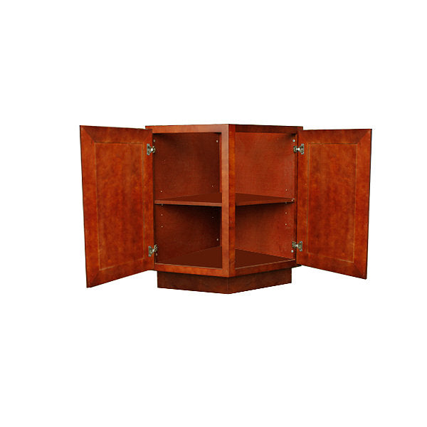 Cherry Maple Base End Angle Cabinet with Two Doors @