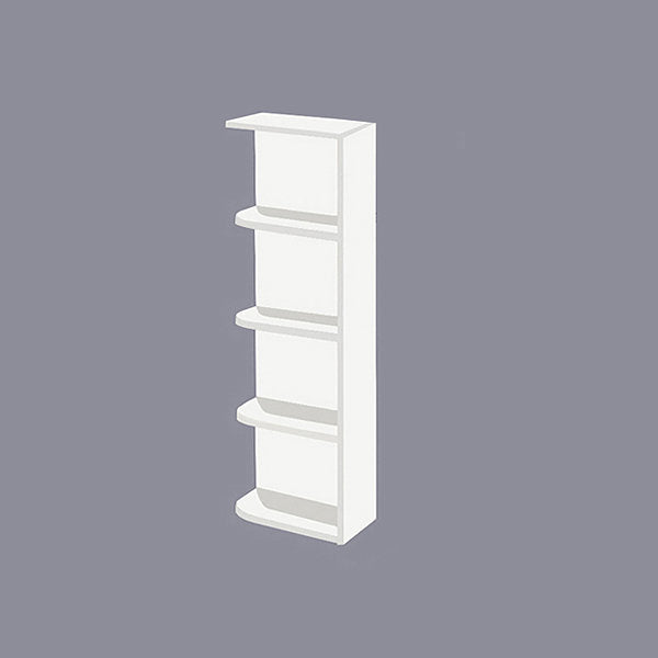 White Shaker Wall End Open Shelf