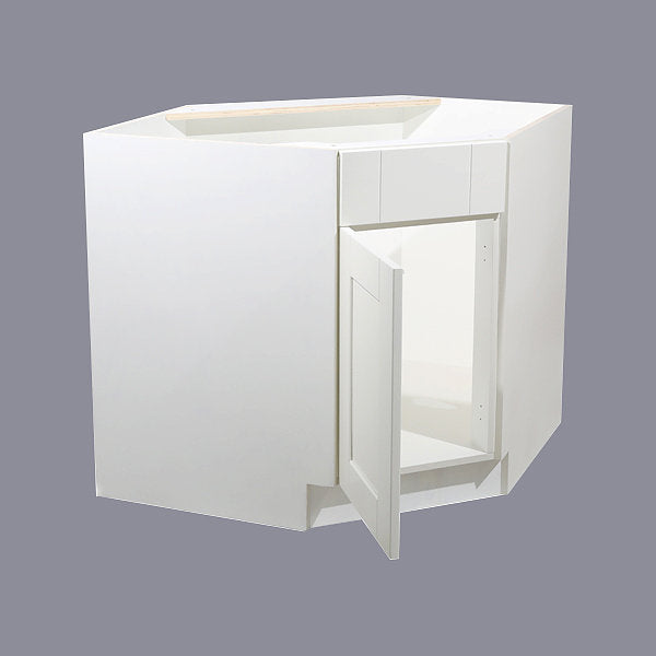 White Shaker Base Corner Sink Base 36”