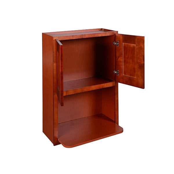 Cherry Shaker Wall Microwave Cabinet