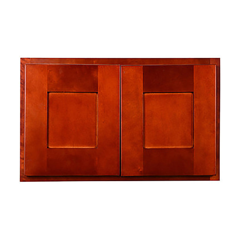 Cherry Shaker Wall Cabinet with Two Doors 15”H