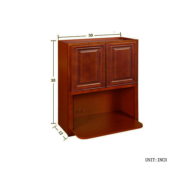 Cherry Maple Wall Microwave Cabinet@