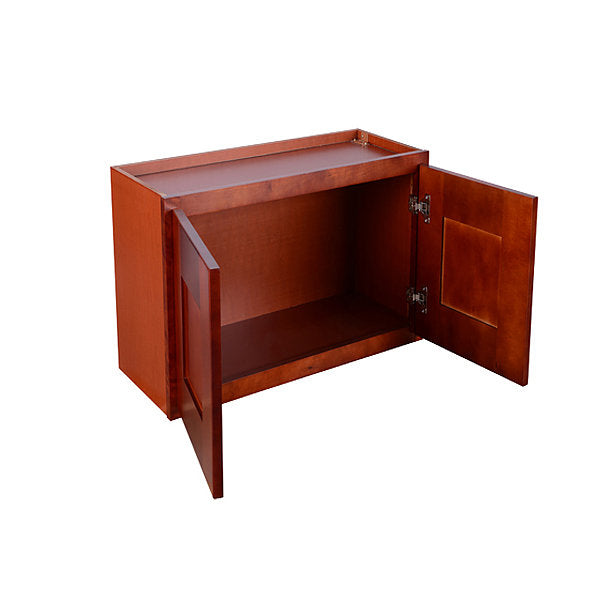 Cherry Shaker Wall Cabinet with Two Doors 15”H