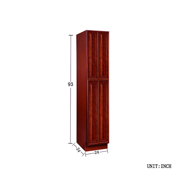 Cherry Maple Pantry Cabinet with Four Doors @