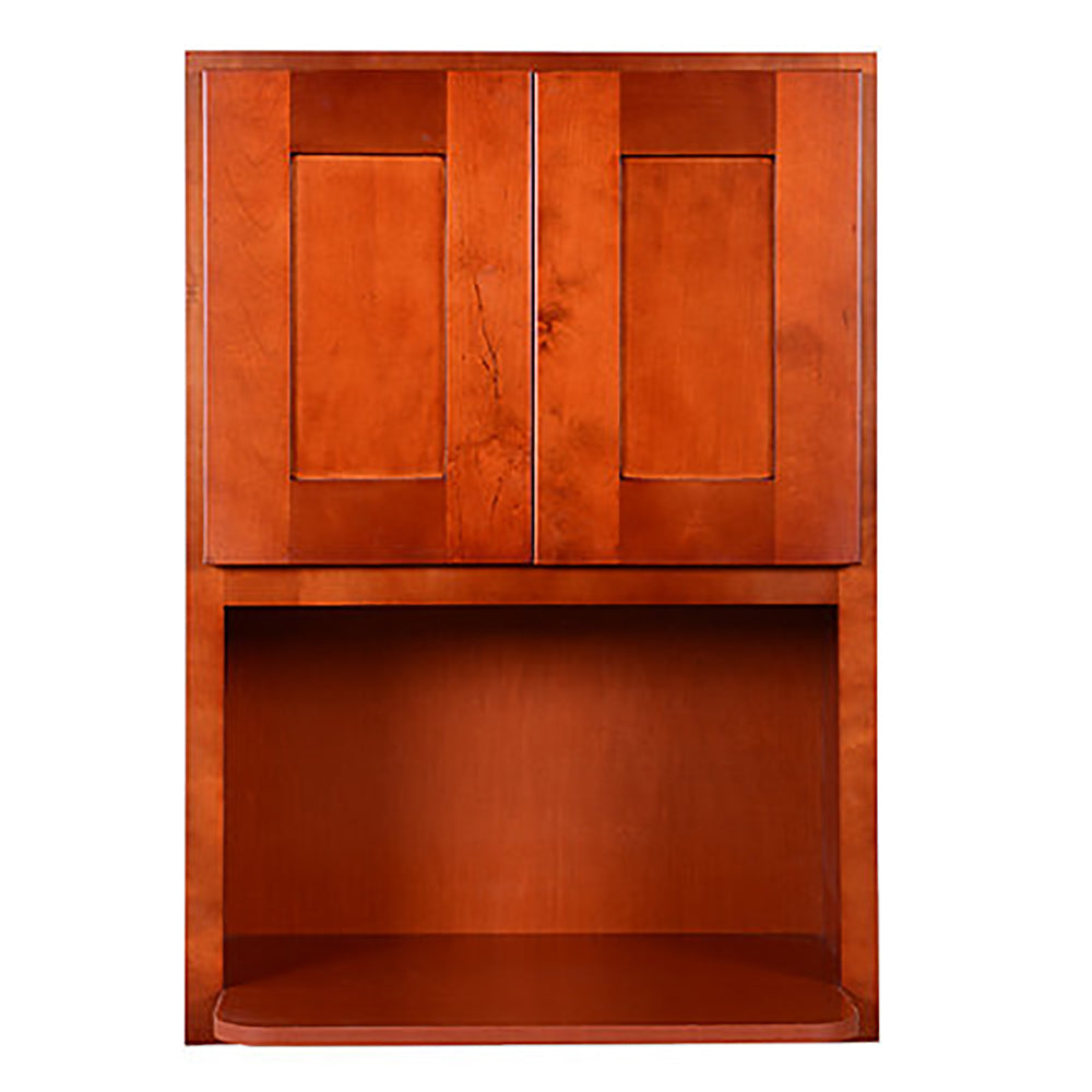 Cherry Shaker Wall Microwave Cabinet