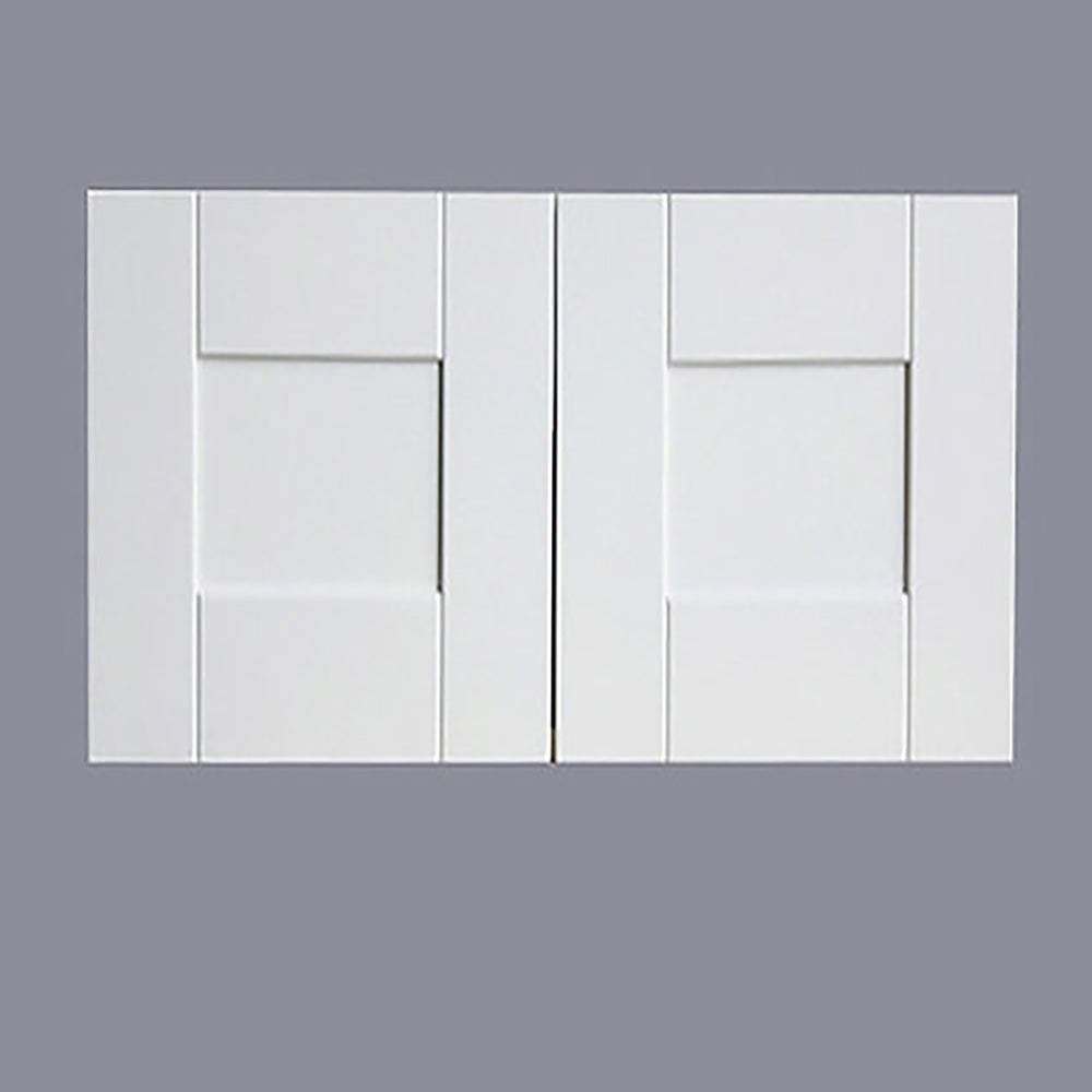 White Shaker Wall Cabinet with Two Doors 15”H