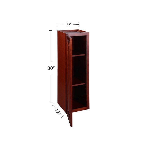 Cherry Maple Single Door Wall Cabinet 12" Deep 30"H @