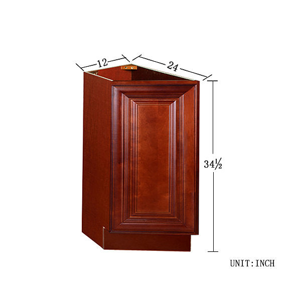 Cherry Maple Base End Angle Cabinet with One Door @