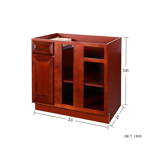 Cherry Maple Base Blind Cabinet 36-42 LR