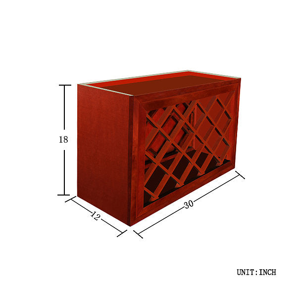 Cherry Maple Wall Wine Rack Cabinet@