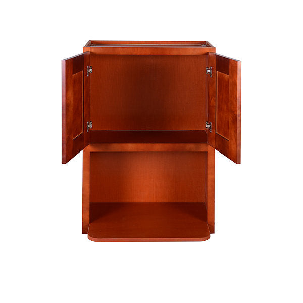 Cherry Shaker Wall Microwave Cabinet