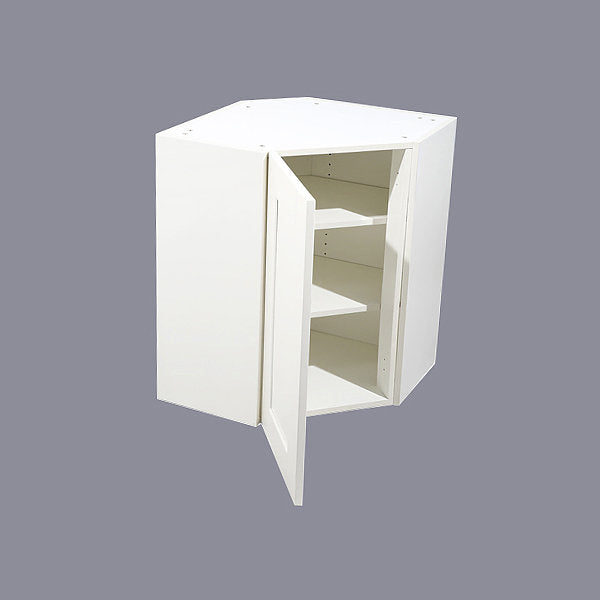 White Shaker Wall Diagonal Cabinet