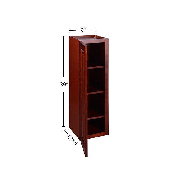 Cherry Maple Single Door Wall Cabinet 12 Deep 39H @