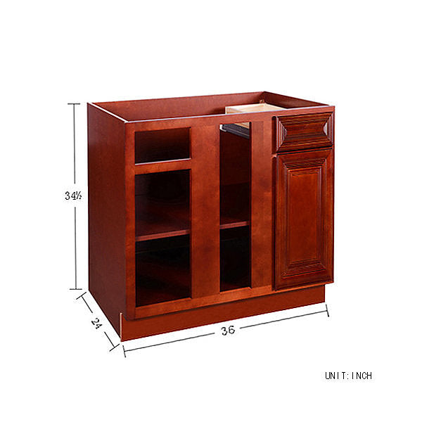 Cherry Maple Base Blind Cabinet 36-42 LR