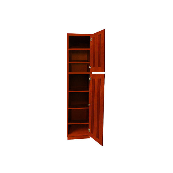 Cherry Shaker Pantry Cabinet with Two Doors