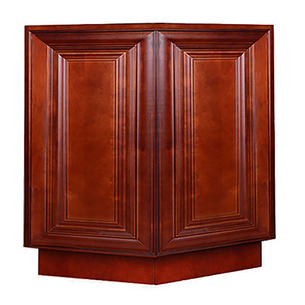 Cherry Maple Base End Angle Cabinet with Two Doors @