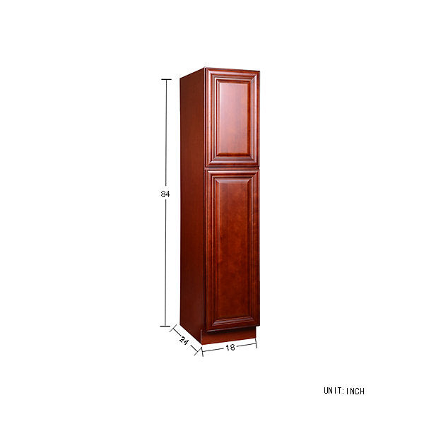 Cherry Maple Pantry Cabinet with Two Doors @